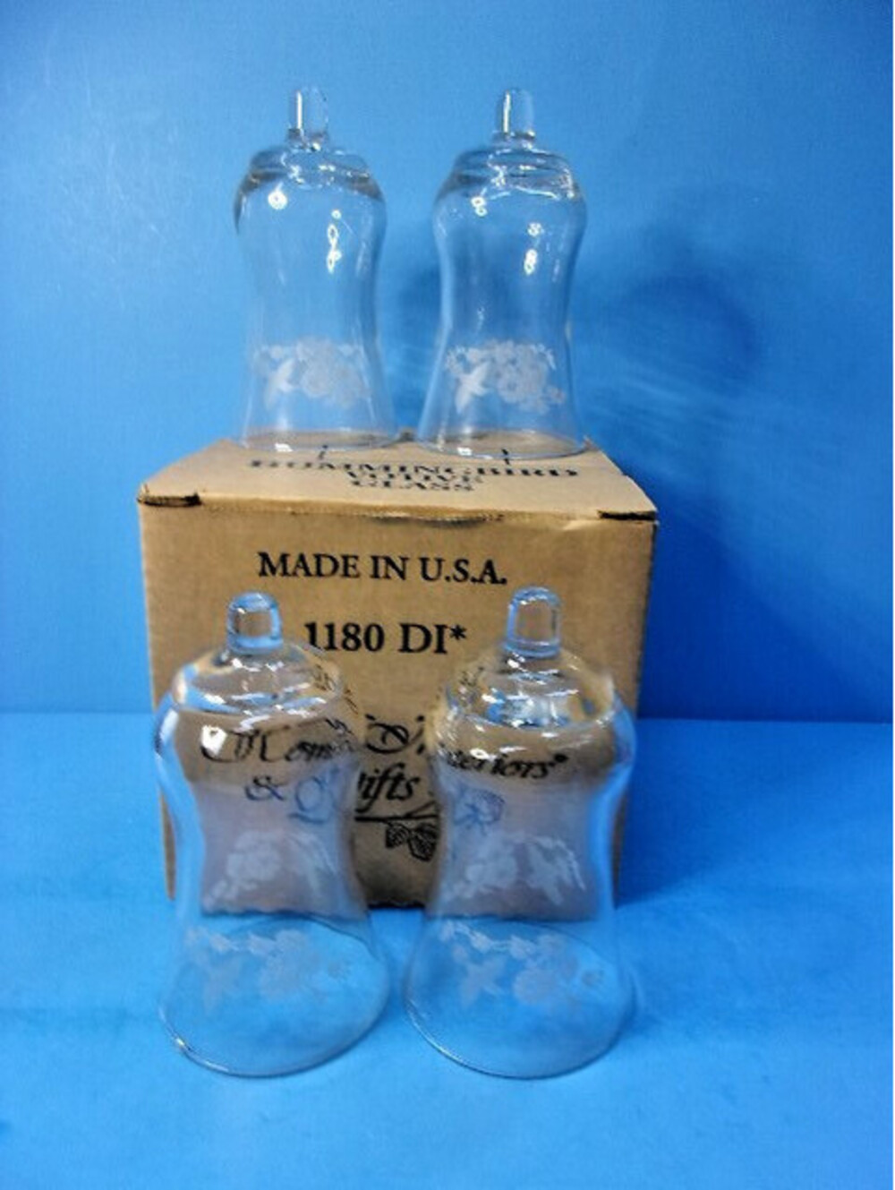 Set of 4 Home Interiors Etched Hummingbird Peg Votive Candle Holders 1180 DI IOB